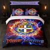 Luton Town Individueller Name Text Bettwäsche-Set 1 Bettbezug+2 Kissenbezüge Fußball-Logo Personalisierte Geschenk für Besonderen Anlass Schlafzimmer Dekoration