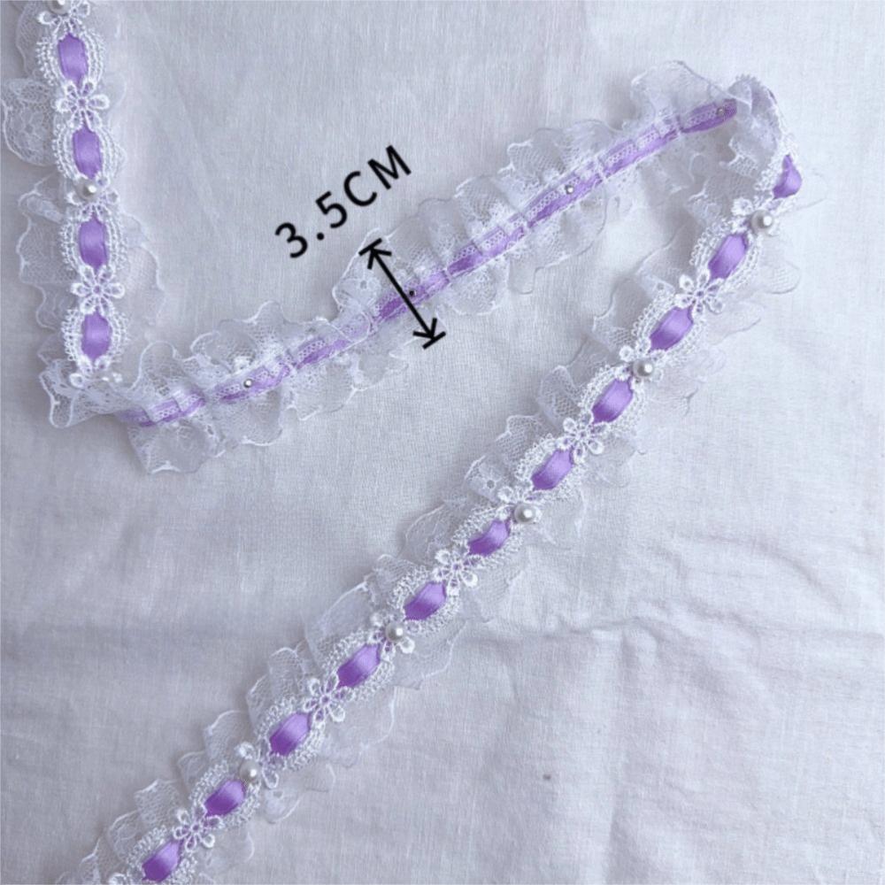 Delicate Polyester Fabric Trim Lace Bead Embroidery Flower Embroidery Lace Lolita Style Decorative Strap Home