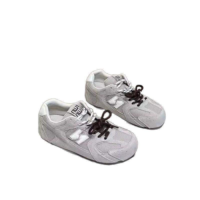 Retro women's spring mesh casual sneakers dad shoes