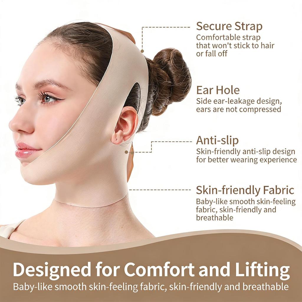 Adjustable Firming Breathable Face Slimming Strap Neck Tightening Wrap Chin Strap for Sleeping for Jawline Sculpting Women Girls