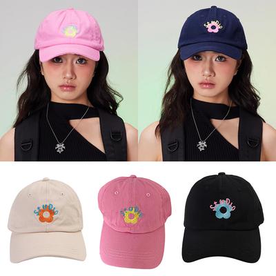 Casquettes de baseball brodées pour femmes, chapeau snapback, calotte souple, casquette à visière, mode, pare-soleil, fleurs, couleurs contrastées, couvre-chef mignon