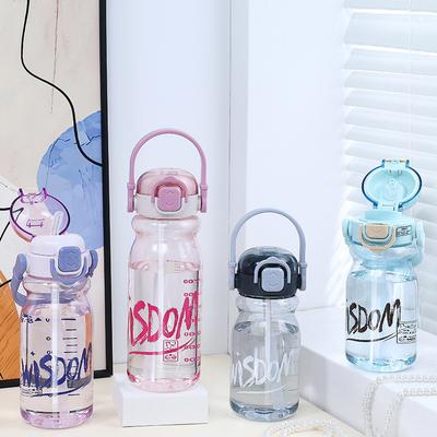 Water Bottle High Value Plastic Water Cup Student Large Capacity Lift Portable Straw Cup Outdoor Sports Double Drink Cup Simple