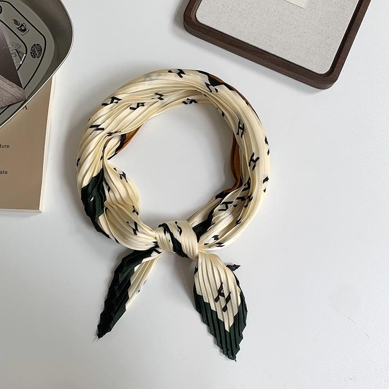 

Folded silk scarf new crepe flower 70 rhombus scarf versatile decorative professional scarf headscarf headband streamer