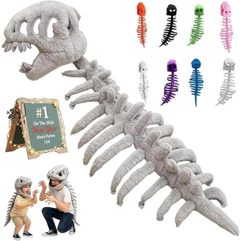 Lustiges Dino-Plüschtier-Skelett, Dinosaurierskelett-Kostüm 3D Gemütliches Dinosaurier-Plüschtier, Umarmbare Weichheit Skelett-Kostüm zum Verkleiden, Partys Fotos