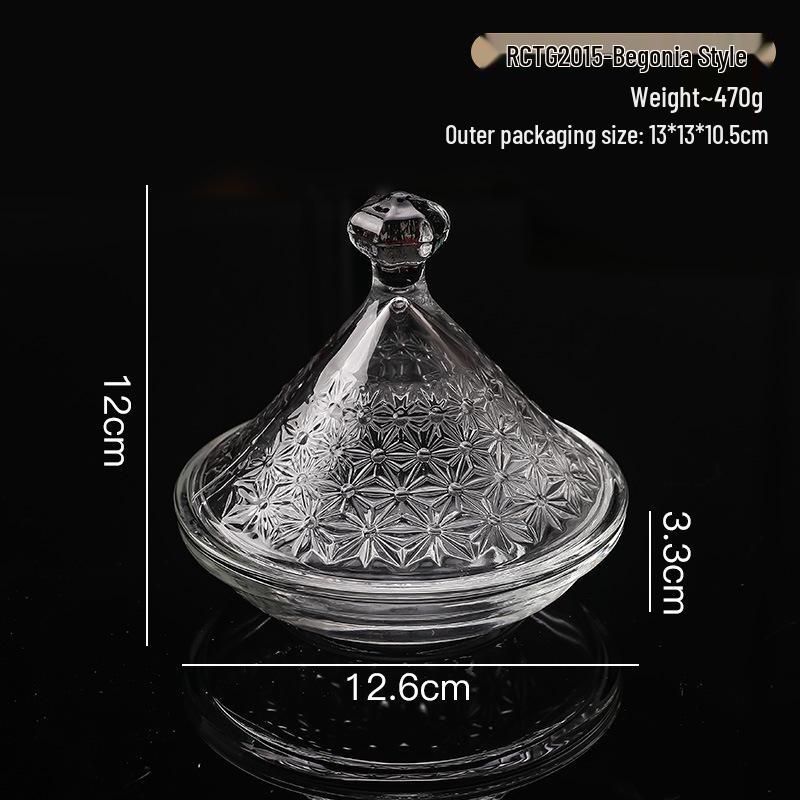 European Crystal Candy & Jewelry Glass Storage Box with Lid