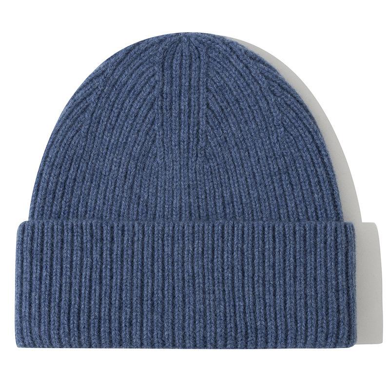 Classic Ribbed Knit Beanie-Unisex 100% Wool Hat for Autumn/Winter Business & Travel One Size Fits Most