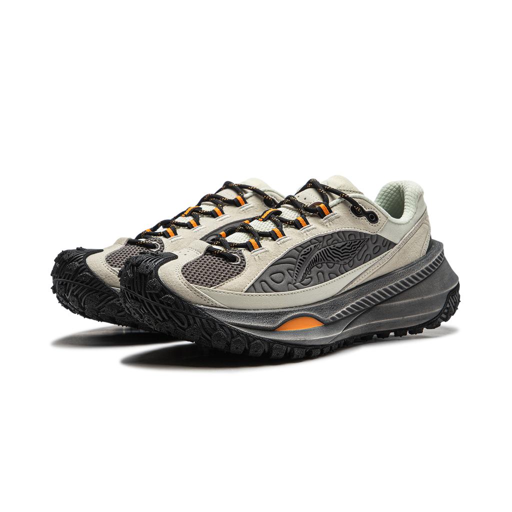 Li Ning Ranger CRC Bequeme Dämpfung, Abriebfeste Niedrige Freizeitschuhe für Laufen Unisex Weiß Grau AZGU003-1