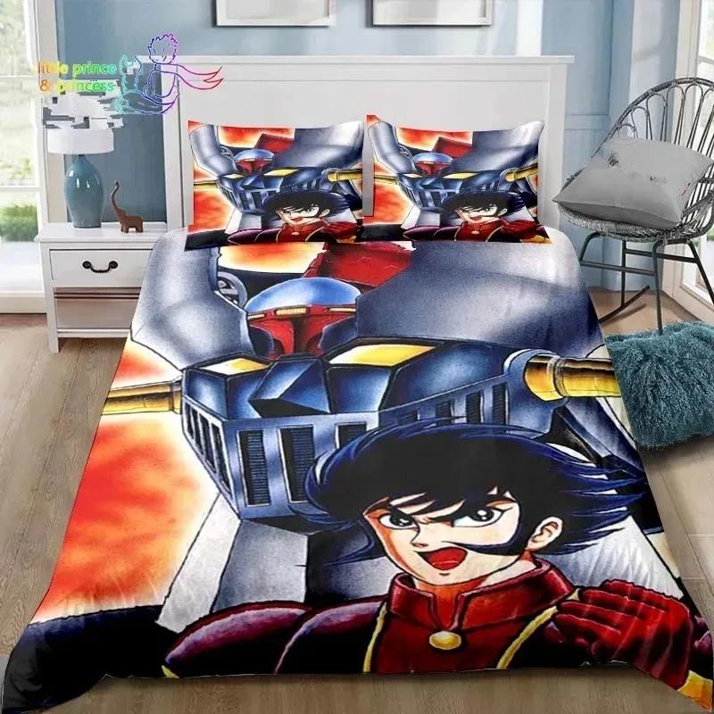 Robot Grendizer Bedding Set Single Twin Full Queen King Size Bed Set Adult Boys Bedroom Anime Bedding Gift