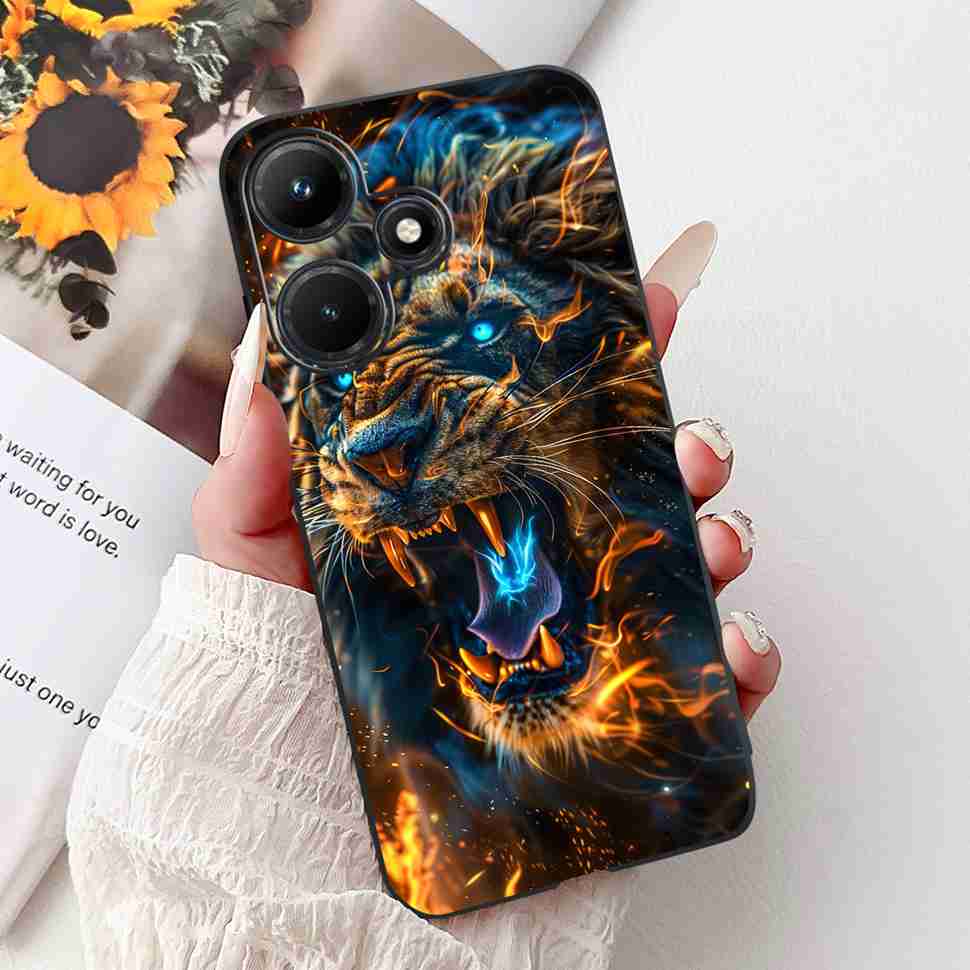 For Infinix Hot 30i 6.56" Case Tiger Luxury Flower Butterfly Silicone Soft Black Cover For Infinix Hot30i 30I X669C Phone Cases