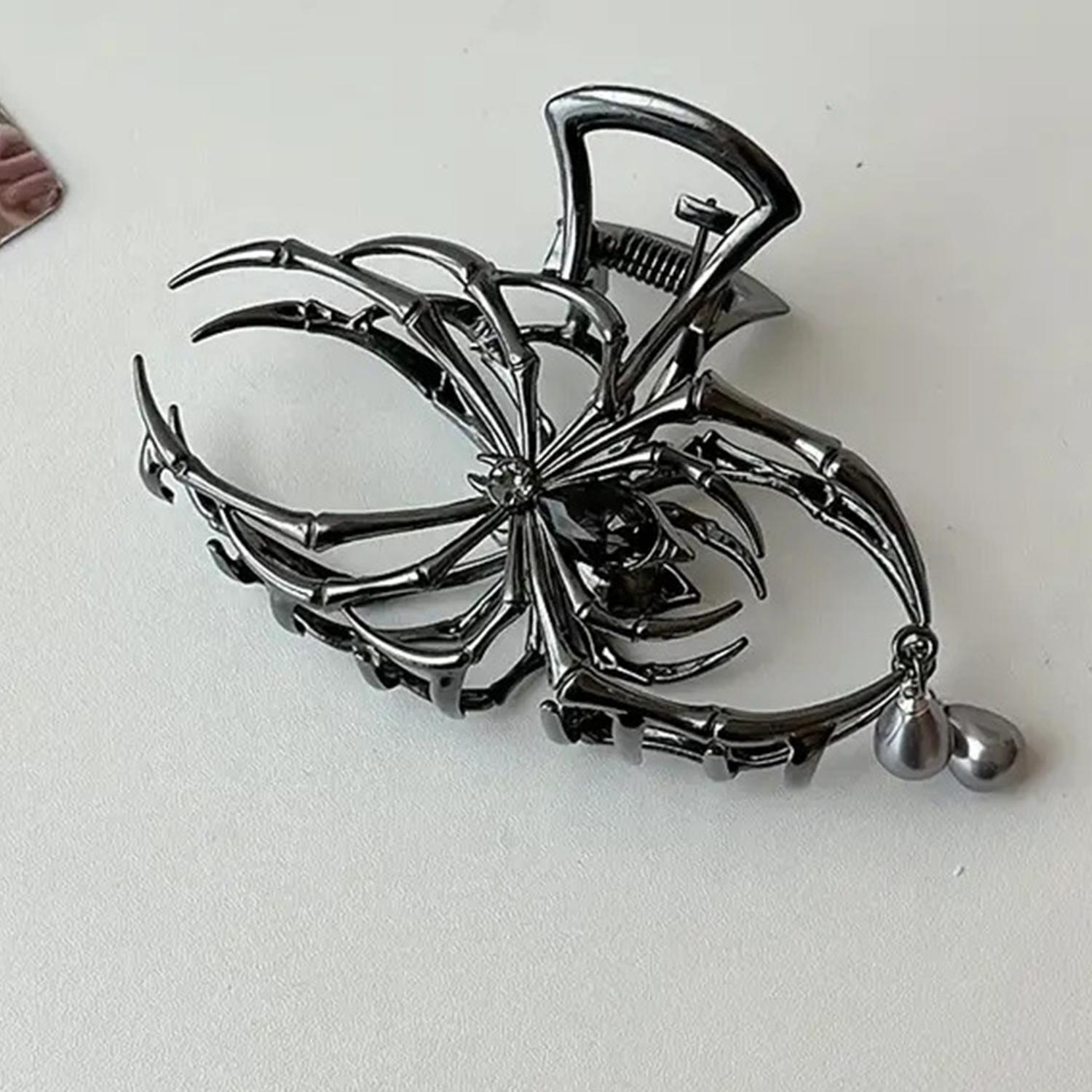 

Черные металлические заколки-пауки для волос для женщин, персонализированные, для большого объема волос, зажим-акула, зажим для волос на затылок, заколка-краб для волос для вечеринки на Хэллоуин