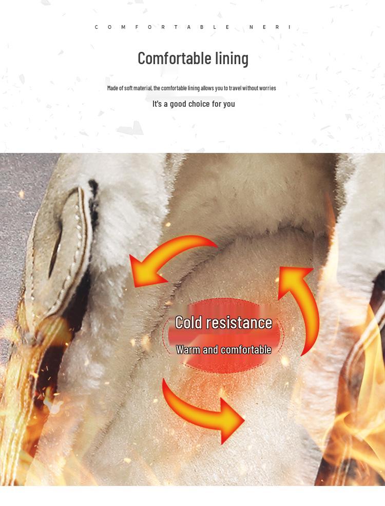 Northeast Men's 2025 Winter Snow Boots with Fur, High-Top, Plus Velvet Lining