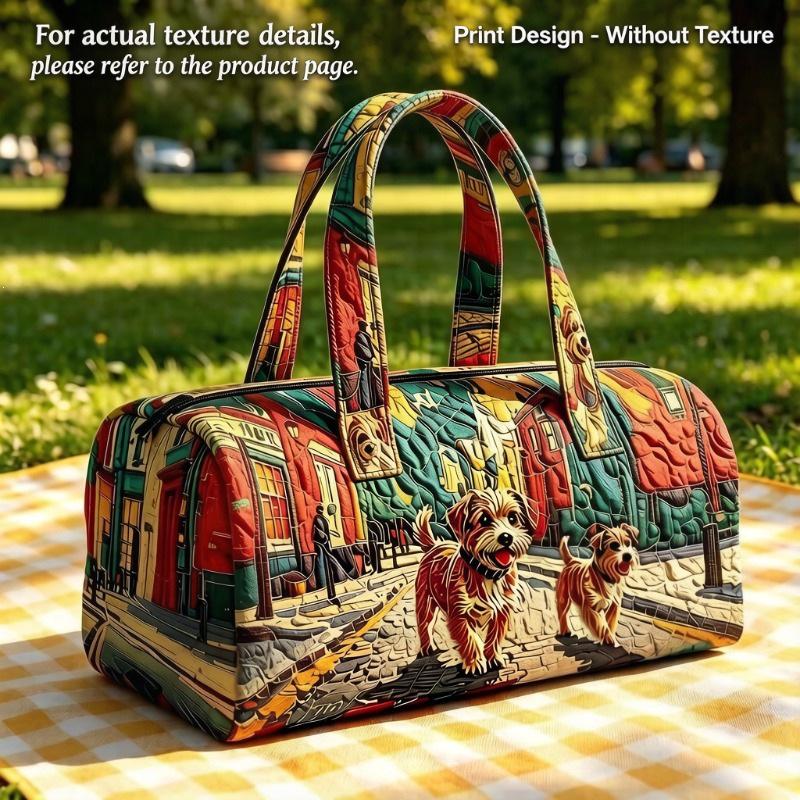 3D Independent Station Bus Series Women's Travel Yoga Handbag with Fashion Print