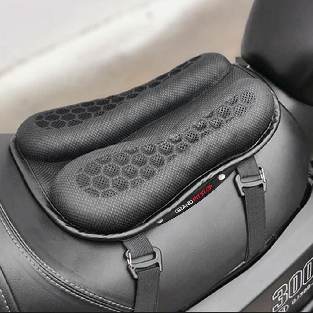 Gel Air Seat Cushion | 3D Honeycomb Gel Structure | Universal Fit | Detachable Cover | Ideal for Bike, Office, Car & Home | Lumbar Support