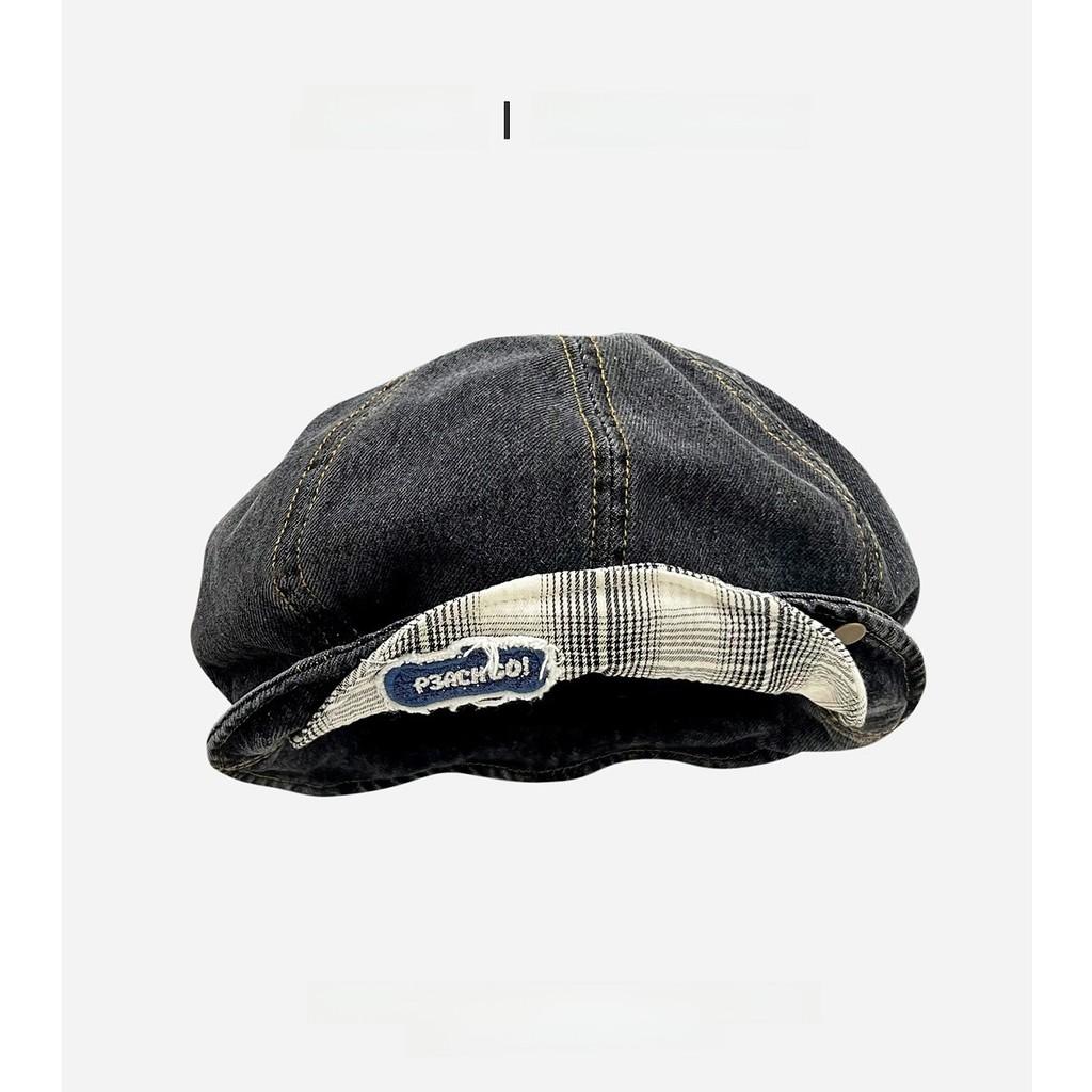 Cotton Spring Summer Beret With Flipped Brim And Breathable Design For Women