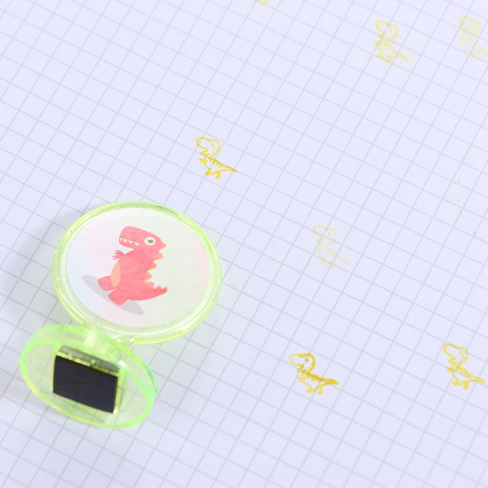 

Self-ink Dinosuar Stamp DIY Children Round Seal Cute Tyrannosaurus Signet Kids/Children