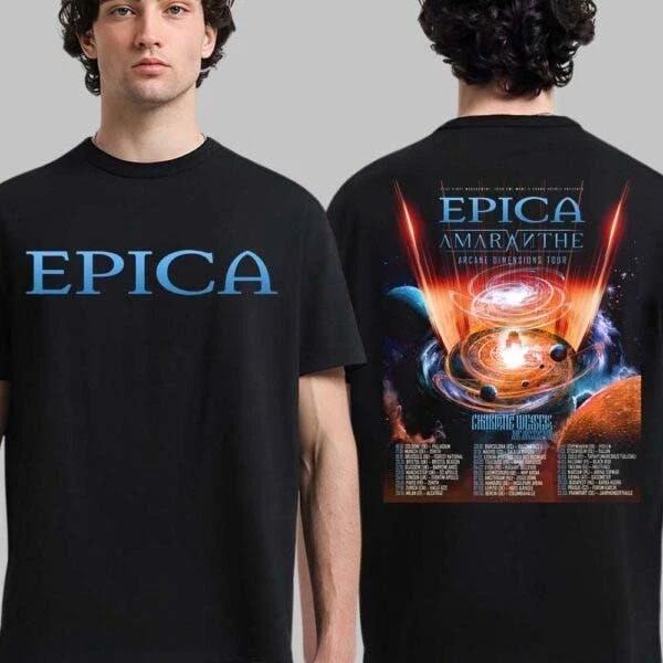 

Epica Arcane Dimensions Tour 2026 100% Cotton T-shirt Mens Tees Top – Concert Tee S