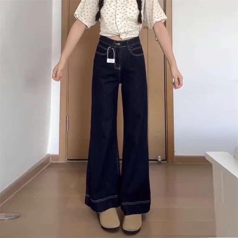 

Wide-Leg Plus Size Slimming Jeans for Women - Autumn Casual Versatile Design (2026) 4XL темно-синього кольору