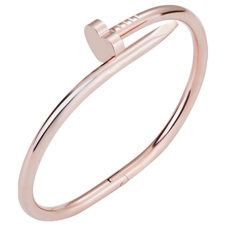 Elegant Slim Waist Titanium Steel Bracelet with Diamond Inlay, 18K Gold, Women's Niche Design