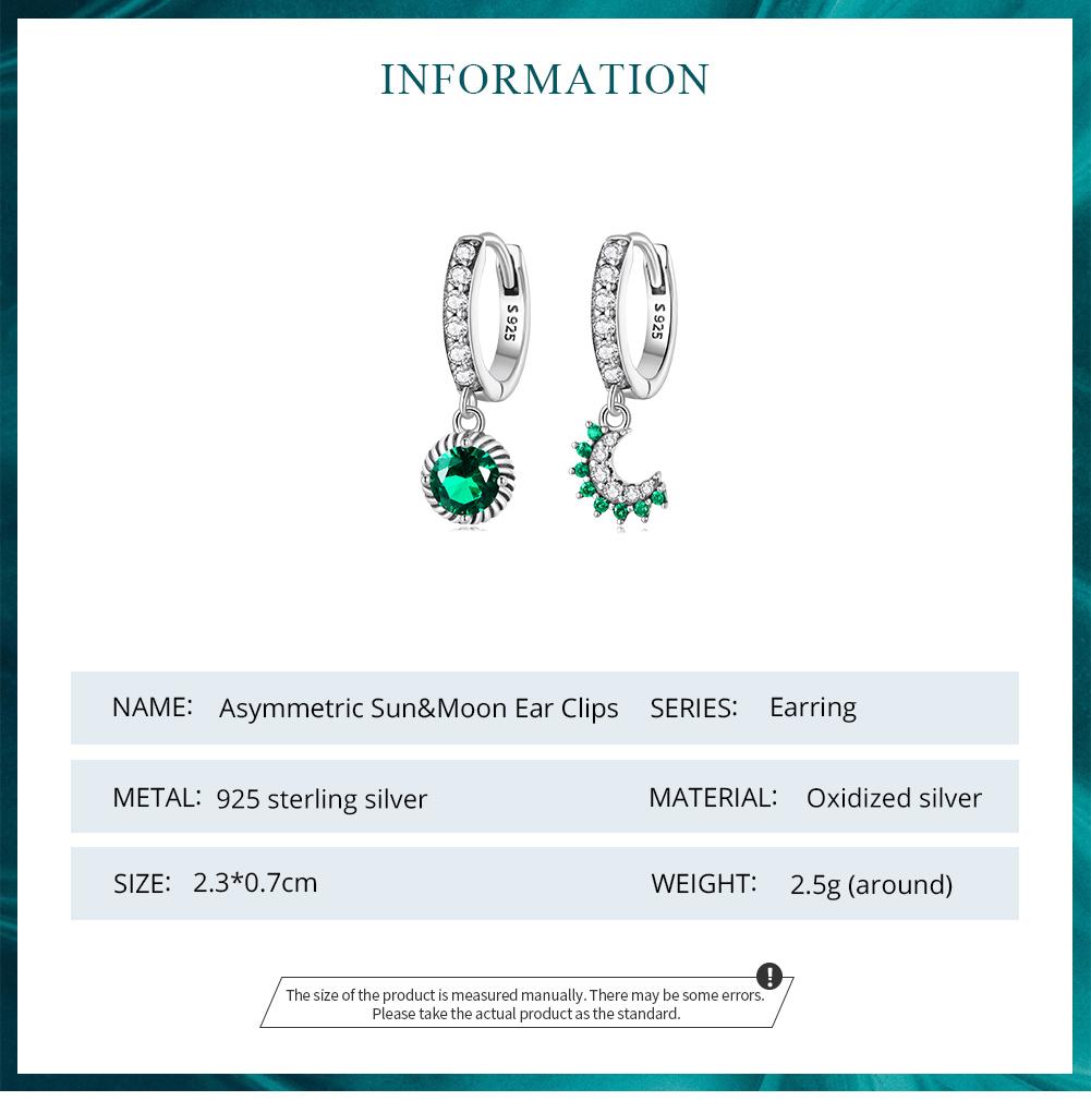 Orecchini Pendenti Luna E Nappa In Argento 925, Asimmetrici Con Zirconi, Gioielli Alla Moda Per Donna E Ragazza
