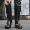 Men's Mid-High Waterproof Rain Boots - Non-Slip Rubber Shoes for Outdoor, Kitchen, or Construction Use