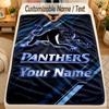 Flannel BlanketPenrith Panthers Custom Name Text Personalized Soft Warm Throw Blanket Home Decor Gift