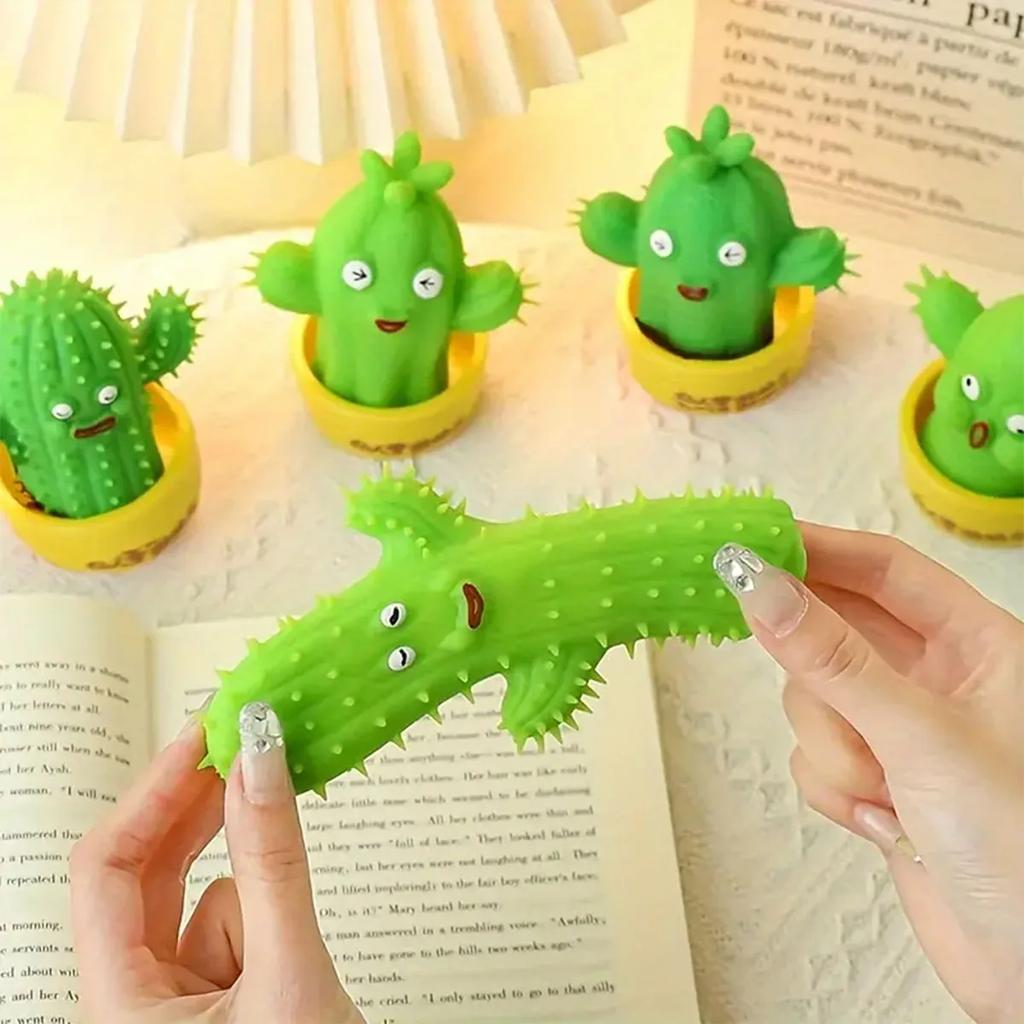 Cute Cactus Soft Toys Rubber Stretch Cute Cactus Stress Relieving Toys Halloween and Christmas Gifts