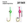 Two-Color One-Eyed Micro Lure Fishing Hook 0.5g 