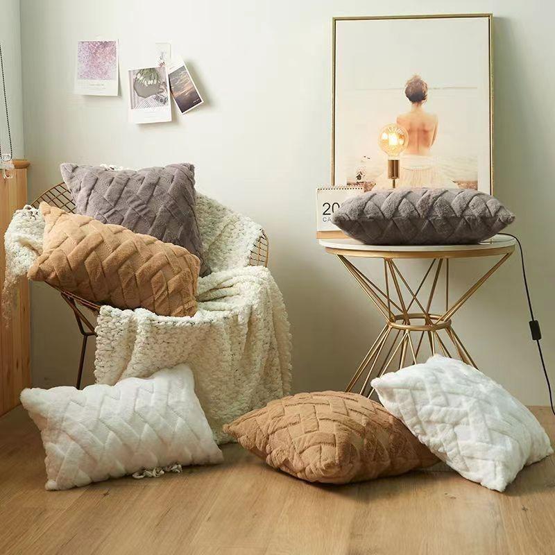 Ins Nordic Square Cushion Covers Living Room Sofa Throw Pillows Case Removable Plush Pillowcases Home Decoration Pillow Cover