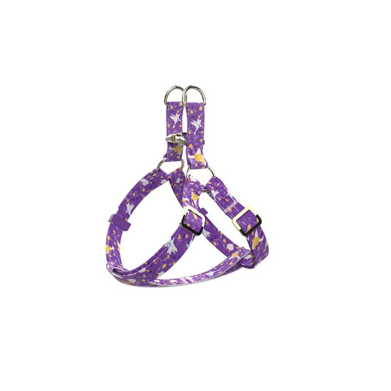 Adjustable Dog Harness Leash Set Small Medium Dogs Print Design Nylon-like Material 3 Sizes Available