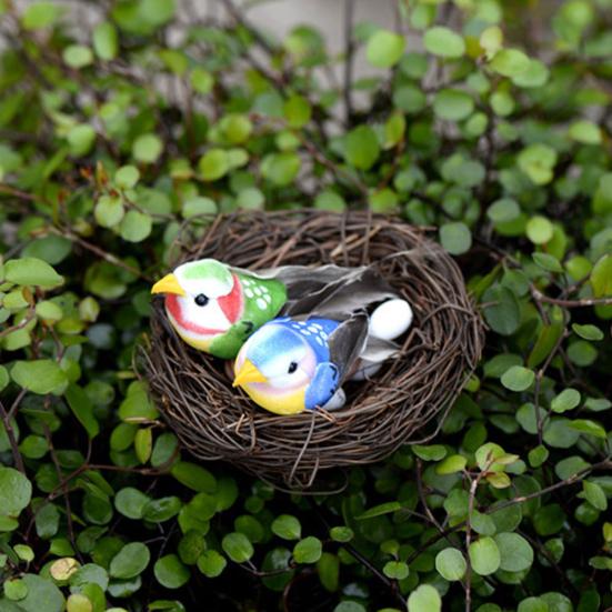 Niedliche DIY Miniatur-Feengarten, kleines Vogel-Ei-Nest, Mikro-Landschaftsdekoration