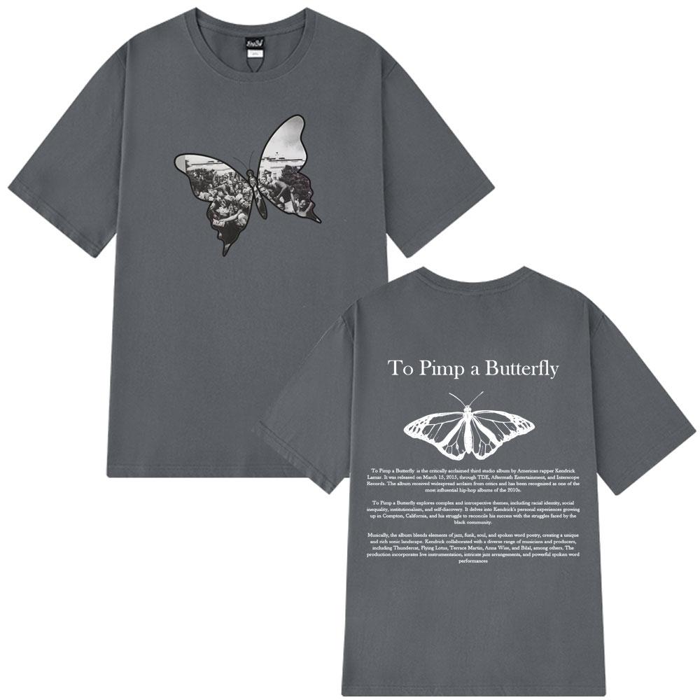 2025 Summer Kendrick Lamar To Pimp A Butterfly Harajuku T Shirt Man Woman Fashion 100% Pure Cotton Printed T-shirts Streetwear