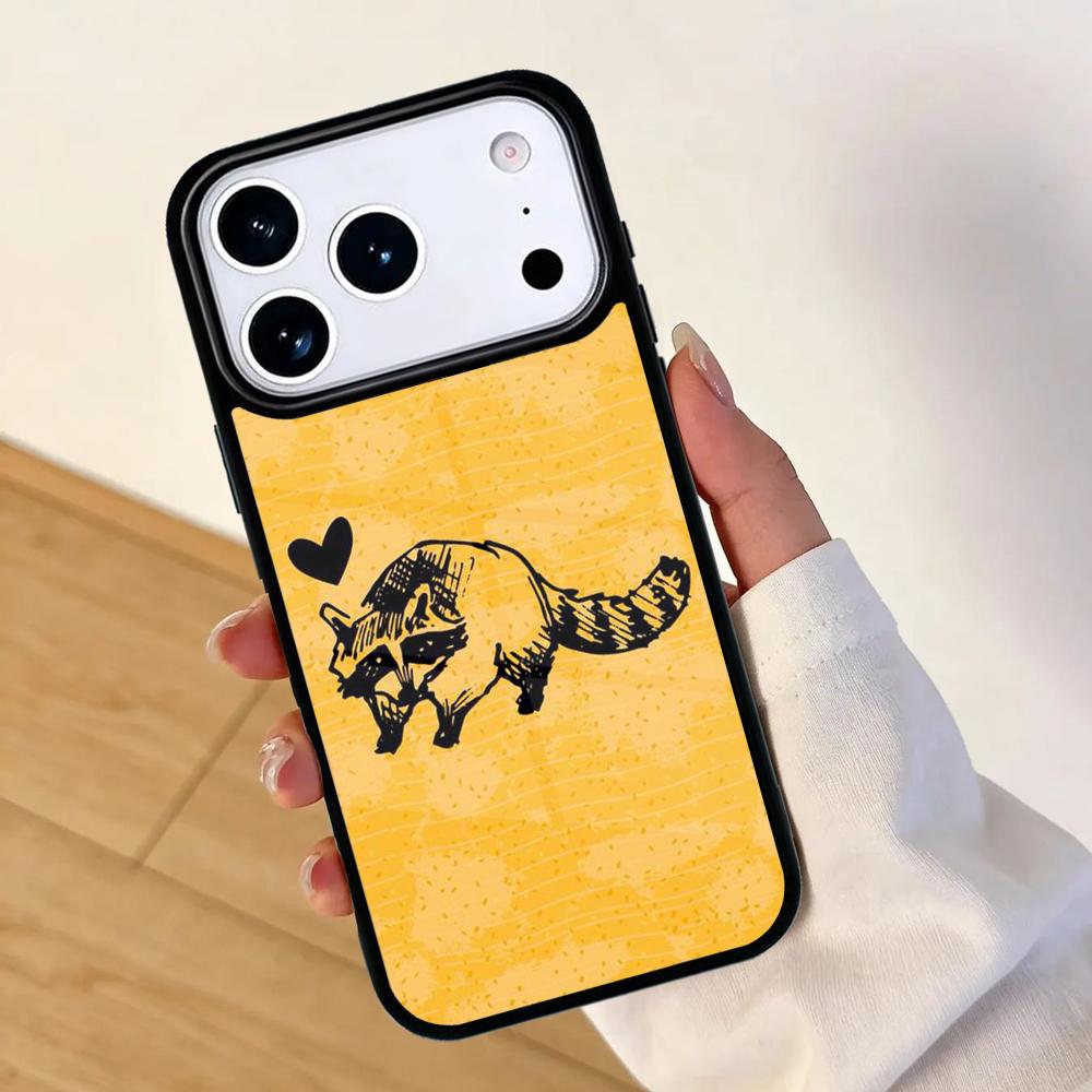 Cute Animal Raccoon Mobile Phone Case for IPhone 17 AIR 16pro Max 15 14 13 12 11 Bumper Cover iPhone 13 mini