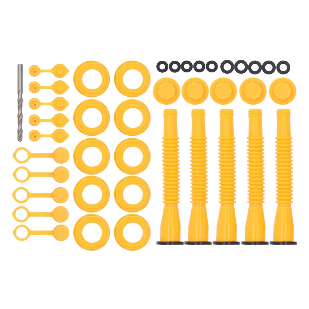 5 Set Gas Can Spout Kit Anti Spill HDPE Flexible 8.1in Hose Gas Can Nozzle Replacement for 1 2 5 10 Gallon Fuel Cans