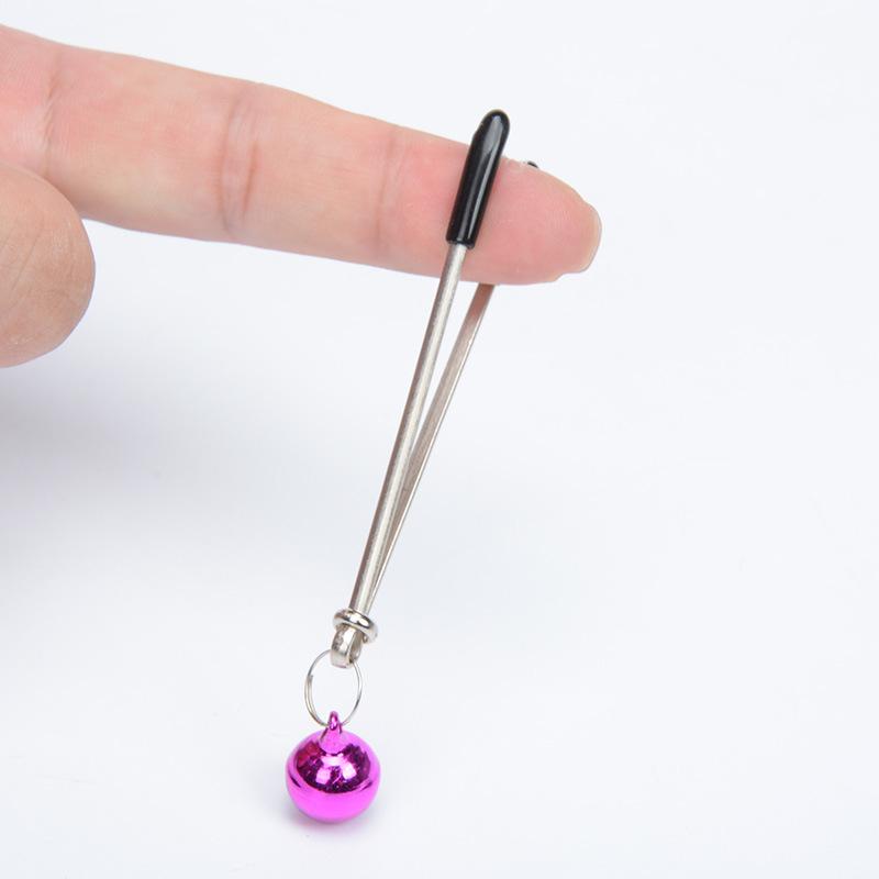 Needle Purple Bell Nipple Clamp 2 PCs Breast Funny Sexy Masturbation Toys Leather Supplies Self-Selling