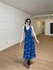 Retro feeling super good-looking V-neck vest dress seaside vacation style waist slim suspender skirt 2026 summer