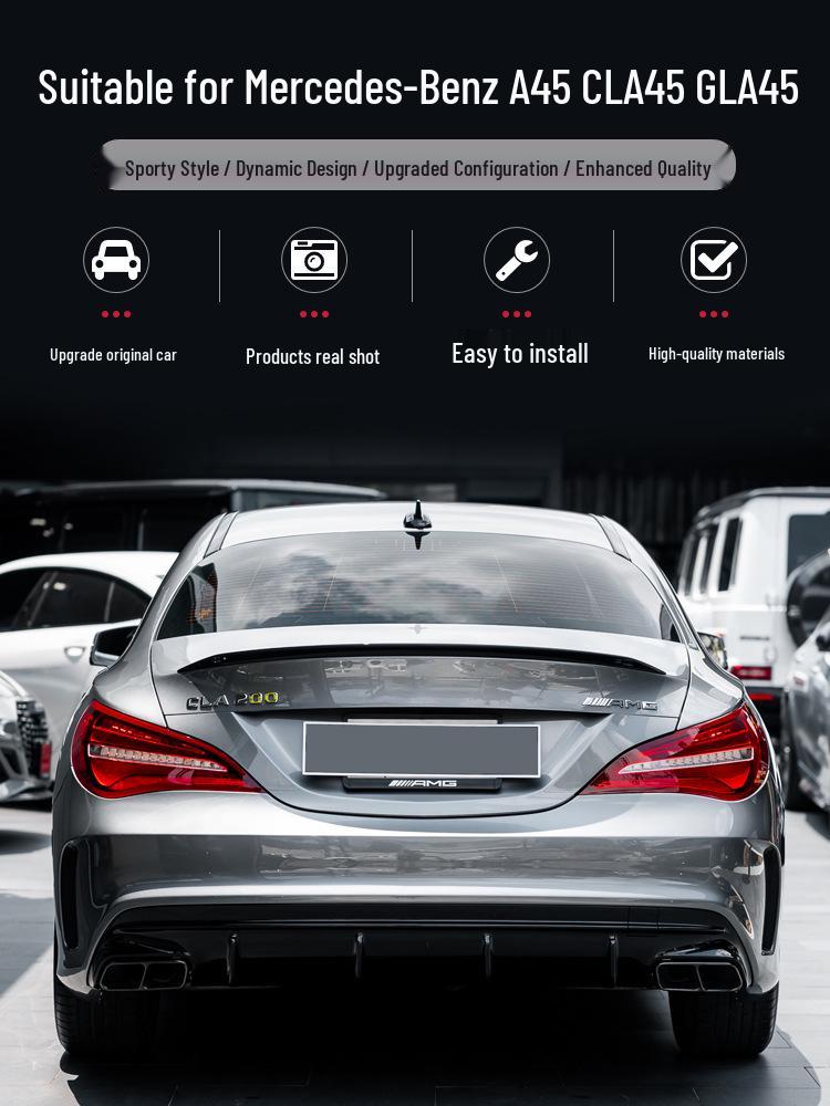 Compatible Exhaust Quad Square Tailpipe for Mercedes A-Class W176 CLA45, A200 260, GLA45
