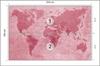 Photomural World Map Textured Red Iq-1262-D Washable Fleece 254x184
