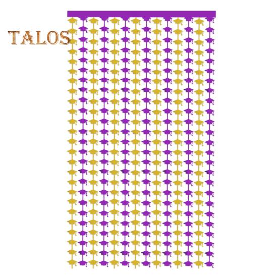 

Выпускной колпак занавеска для дождя 2025 выпускной сезон фотобудка фон занавеска с кисточками поздравления украшения для выпускного фиолетовый/золотой