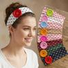 Dopamin Farbe Elastisches Kopfband Großer Knopf Yoga Haarband Modisches Polka Dot Stirnband Täglich