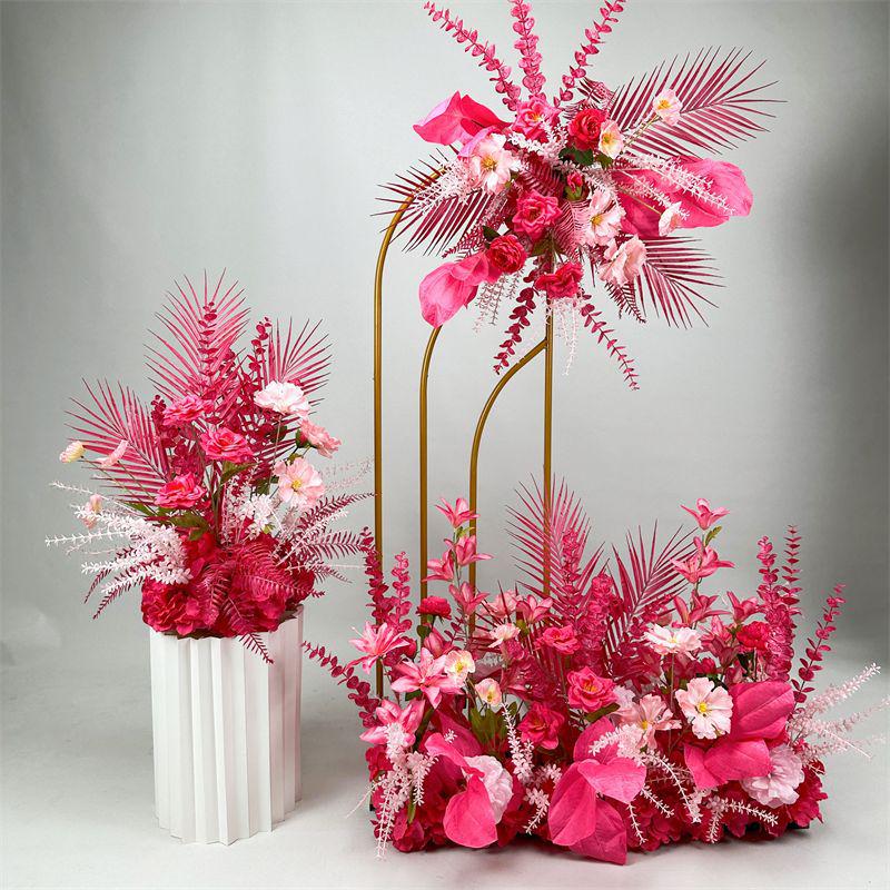 Wedding Floristry: Simulated Flower Scene Arrangement with Seven Optional Colors for T-Stage and Aisle Decoration