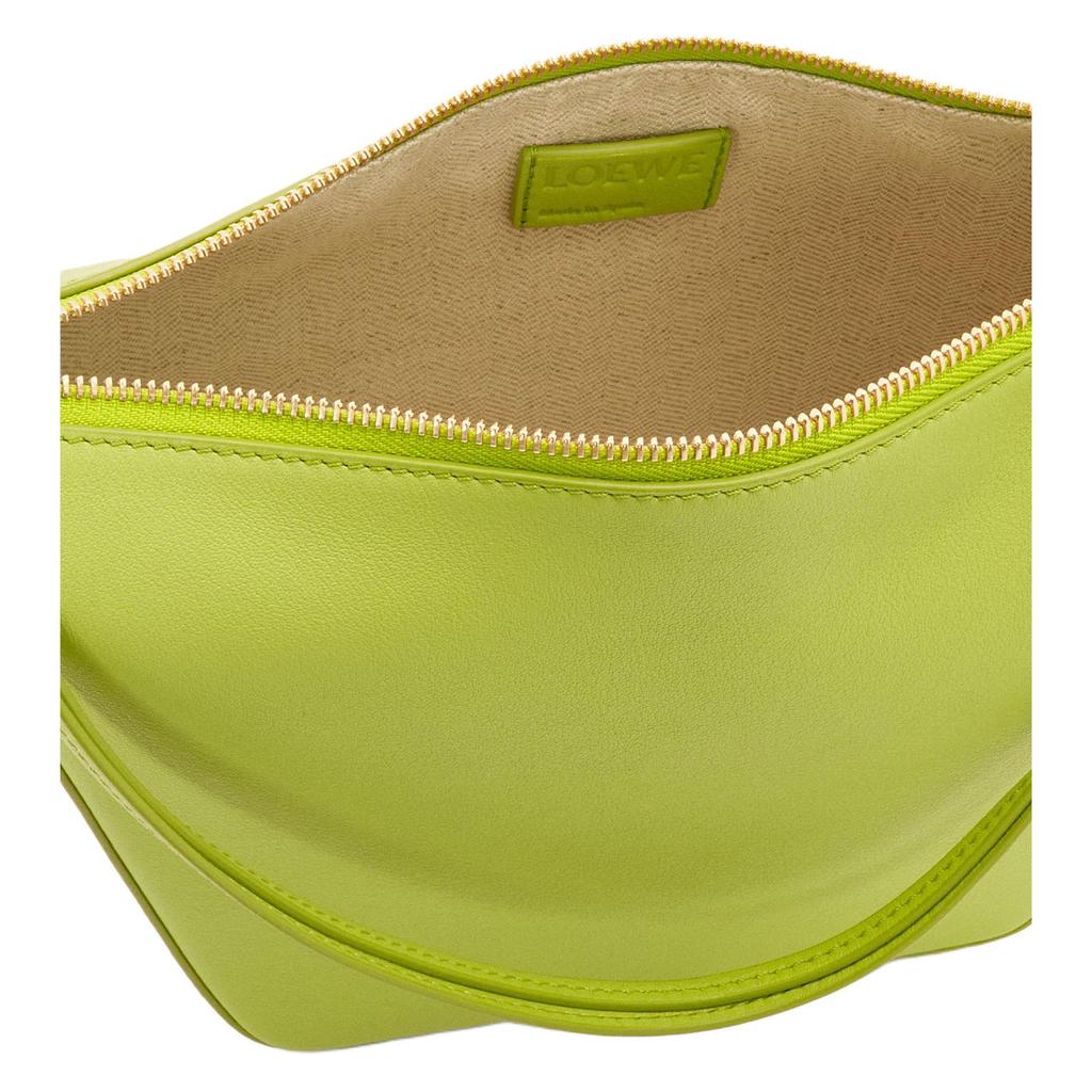 Loewe Hammock Hobo Embossed Letter Puzzle Zipper Closure Leather Hobo Bag Women Hobo Bag Grass-Green A538G13X01-1718