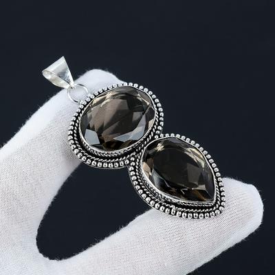 Smoky Topaz Gemstone Handmade 925 Sterling Silver Jewelry Pendant, Handcrafted Jewelry, Smoky Jewelry Pendant Necklace, Thanks Giving Gifts