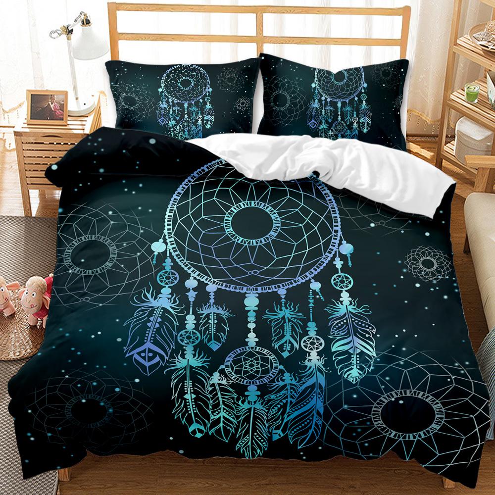 Comforter Dream Catcher Boho Mandala Twin Bedding Set 3Pcs For Girls Adults Purple Dream Catcher Comforter