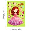 6 Photos/pack of Cute Princess Face Change Stickers Repeatable Stickers Girl Stickers