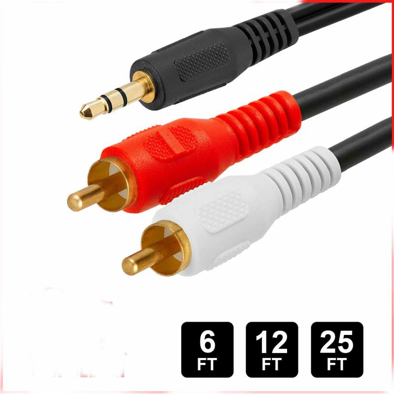 

Кабель аудио 3,5 мм с разъемом 2 RCA, стерео штекер 1/8 дюйма с разъемом Y-образного разъема 2 RCA
