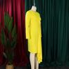 Large Size Women Spring Autumn Fashion Round Collar Long Sleeves Pencil Dress Ladies Elegant One Piece Solid Sheath Dress