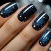 Summer Sweetheart Handmade Short Coffin Press On Nails Dreamy Stars Moon Colorful Cute Fake Nails For Girls