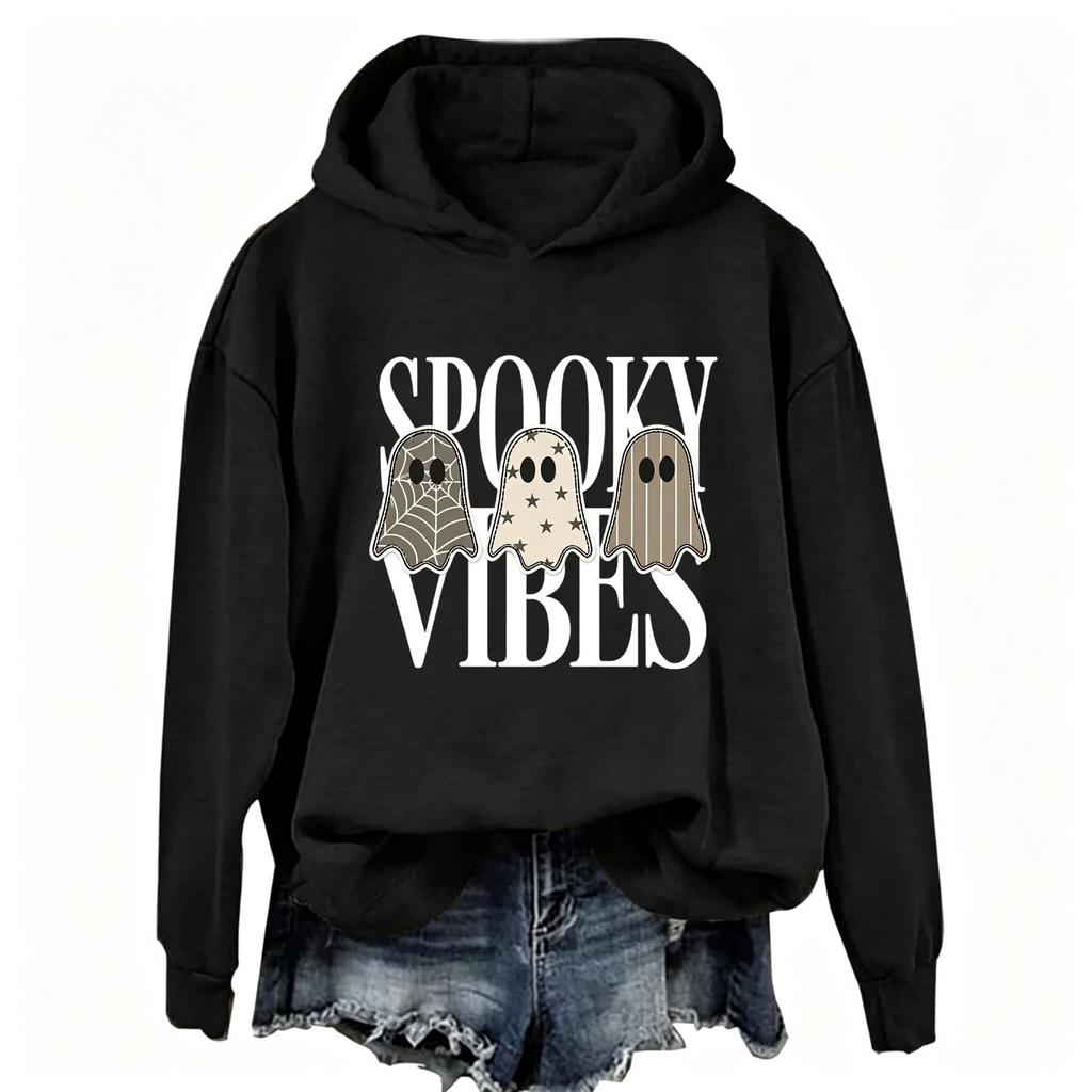 Women's Casual Letter Print Long Sleeve Hooded Sweatshirt for Everyday Wear