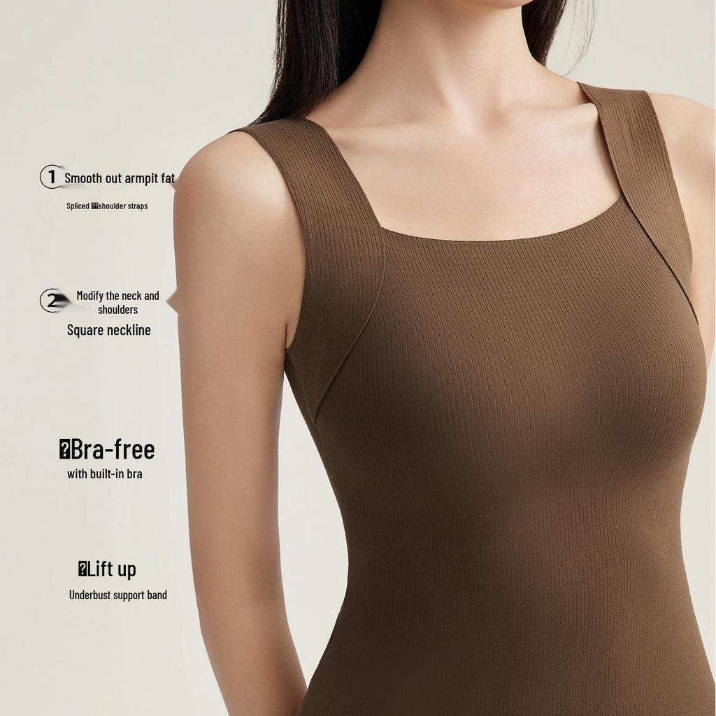 Nahtloser warmer Damen-Westen mit integrierten Brustpolstern - Slim Fit Herbst/Winter Basisschicht