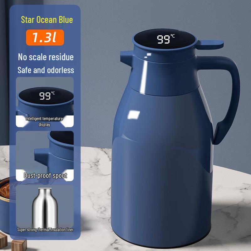 Shengye 1.3L Insulated Hot Water Kettle with Temperature Display